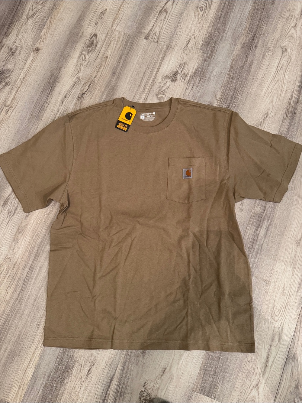 Carhartt Short Sleeve Pocket T-Shirt in Brown/Tan size L